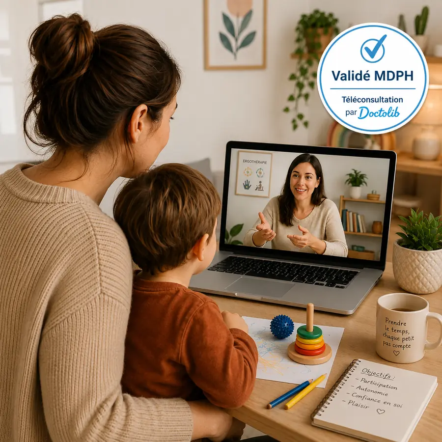 Bilan en ergothérapie en téléconsultation Doctolib pour enfant, Ergothérapeute Annecy